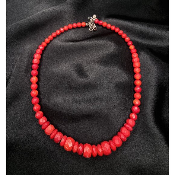 Jay King Genuine Coral Beaded Necklace With 925 Sterling Silver Clasp - Picture 4 of 5